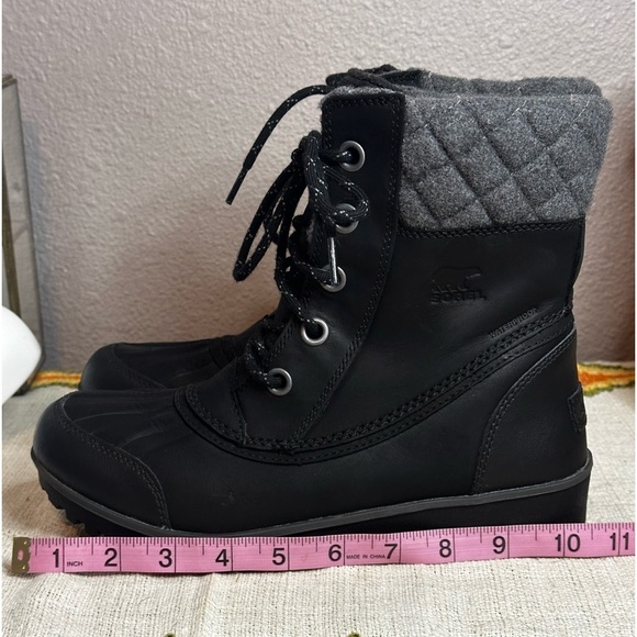 Sorel Meribel Snow Boots Black/Gray Weather Boots sz 8​ - Picture 8 of 9